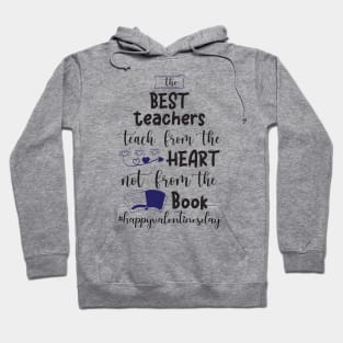 Funny Teachers Quote Teaching is a work of heart, Cool Valentines Day for Teachers Couple Hoodie